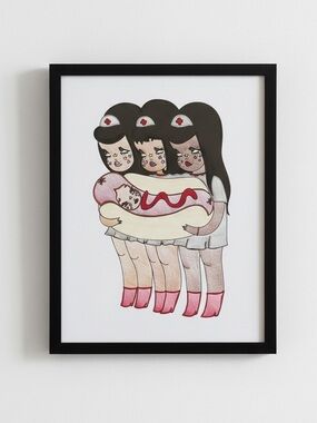 ⛑️ Valfré Surrealist Pop Art Nurse Back to Health Art Print ~ 11x8 (Unframed)